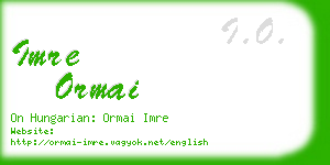 imre ormai business card